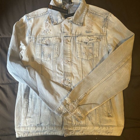 Men World Tour Denim Jacket- Light Indigo - Picture 2 of 5